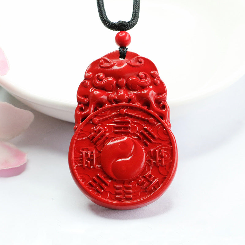 Fortune's Favor Cinnabar Stone Pendant for Prosperity and Protection