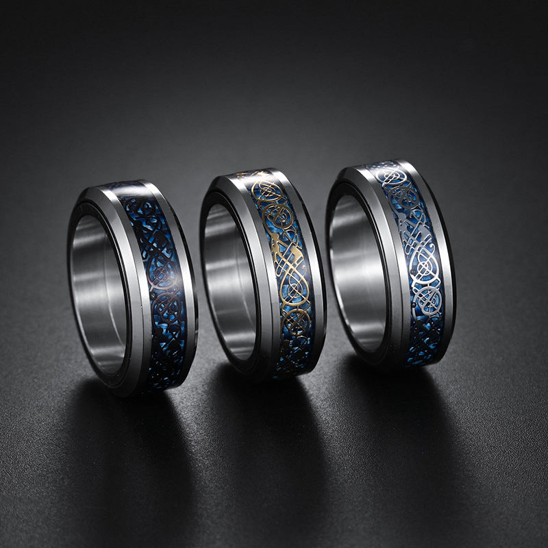 Mythical Dragon Rotating Ring - Titanium Steel Men's Anti-Anxiety Band