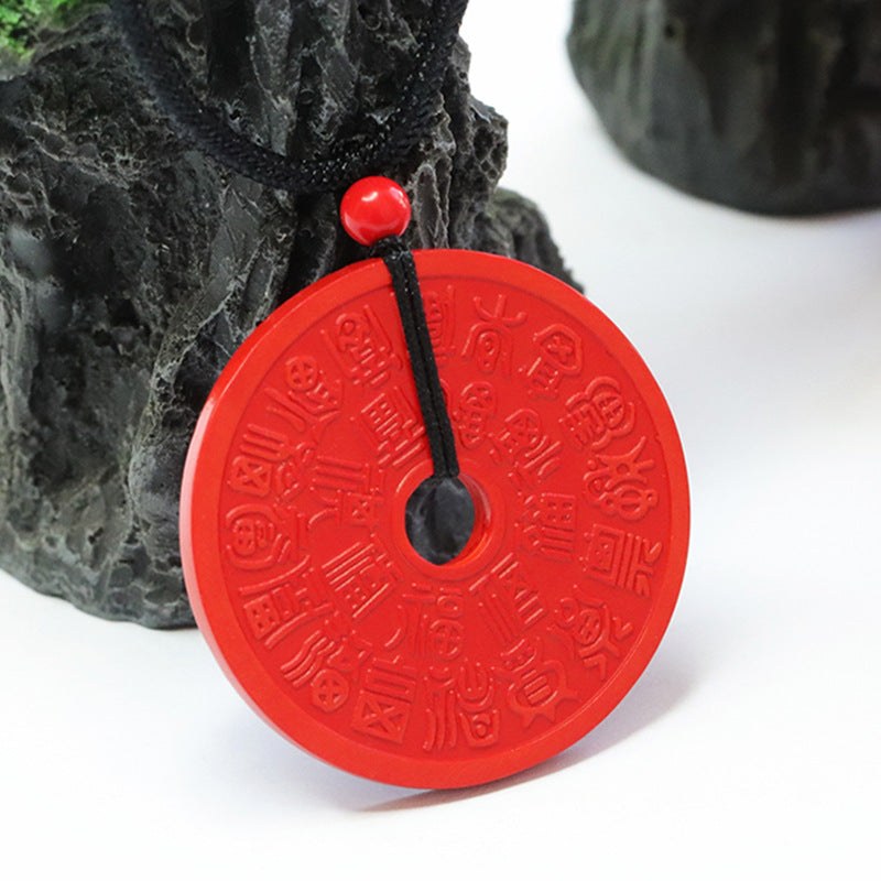 Cinnabar Blessing Lucky Safe Buckle Pendant Red Sand Pendant