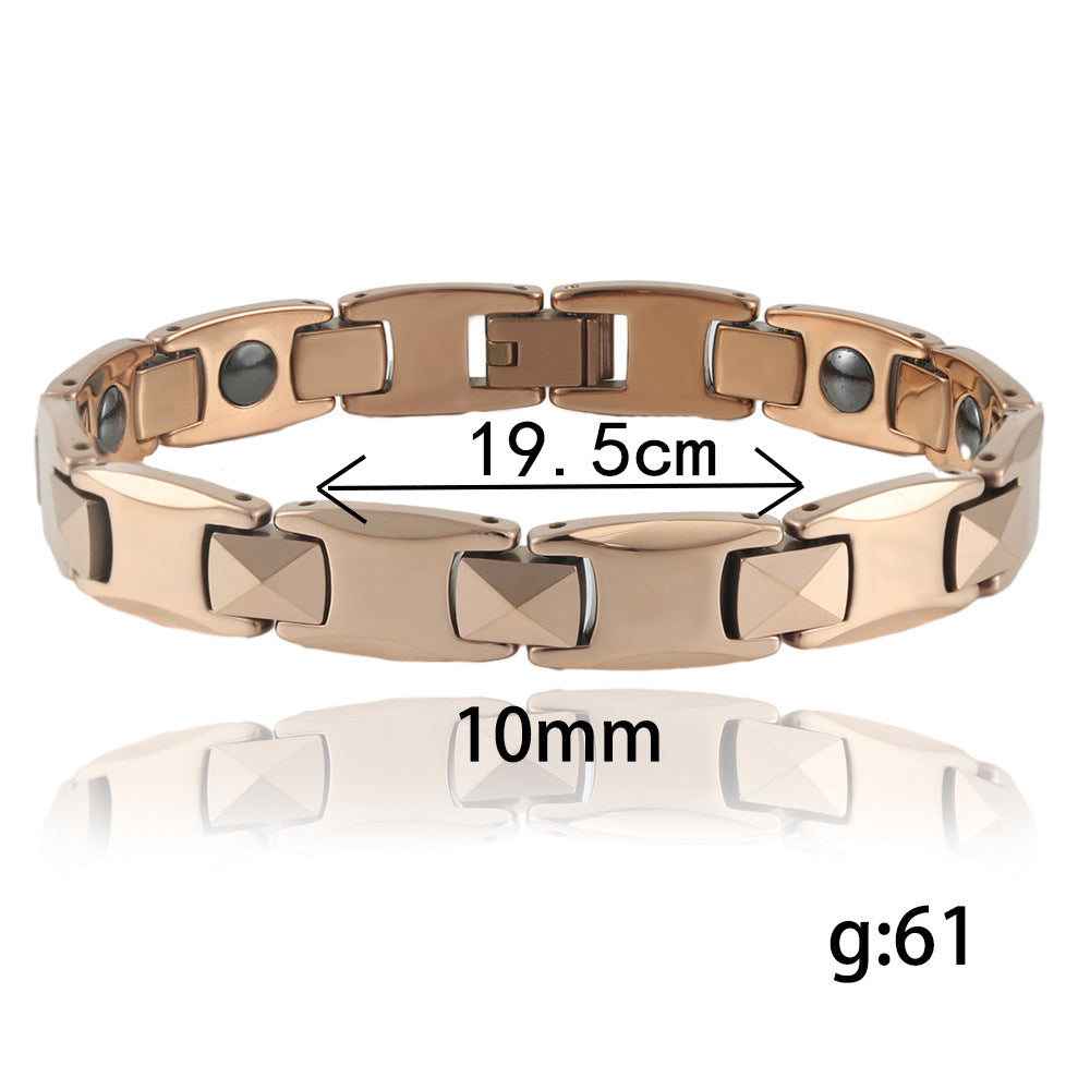 Punk-Inspired Unisex Titanium Steel Bracelet for Men and Women - Personalized Stainless Steel & Tungsten Steel Accessory