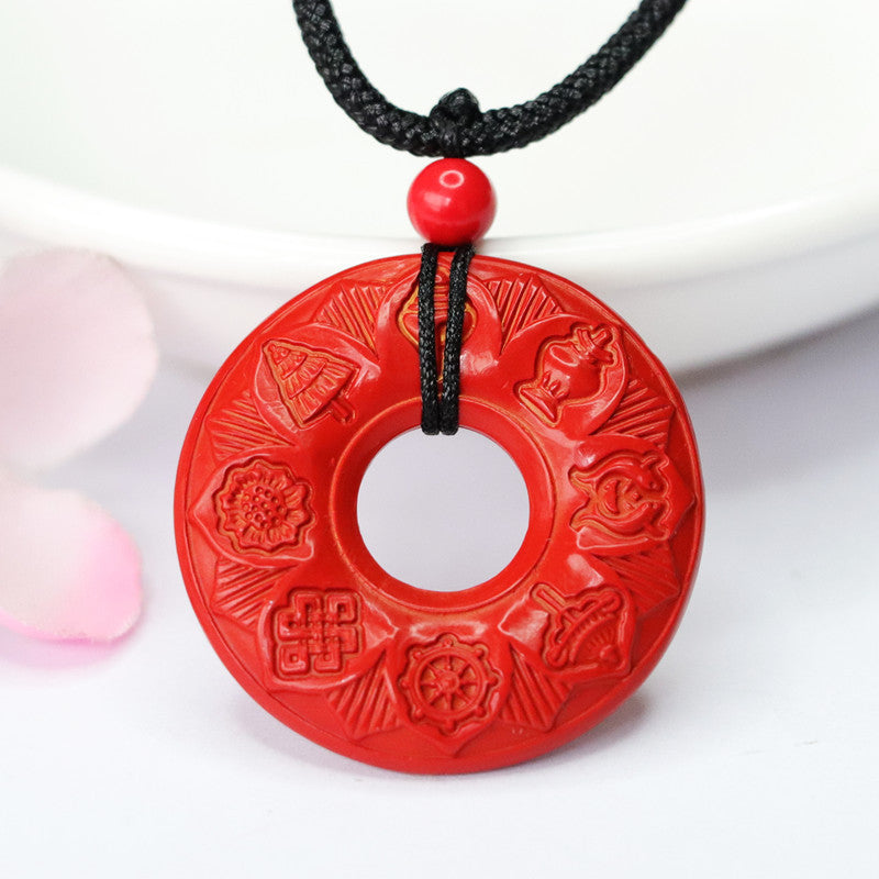 Cinnabar Antique Peace Buckle Red Sand Pendant Jewelry