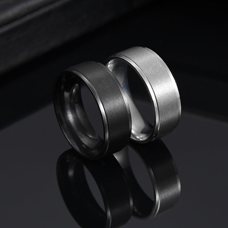 Matte Black Stainless Steel Men's Fashion Ring - Wholesale Jewelry Collection