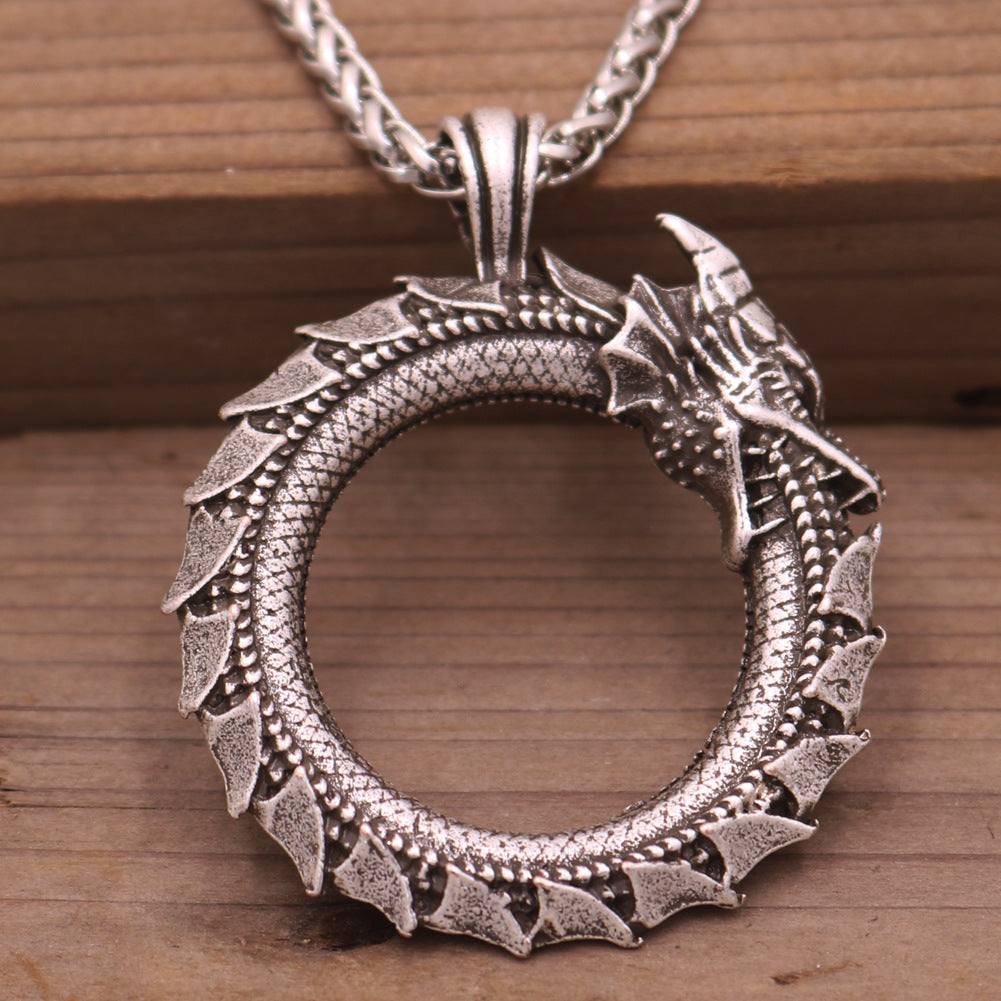 Viking Dragon Head Pendant and Ring Set - Norse Legacy Collection