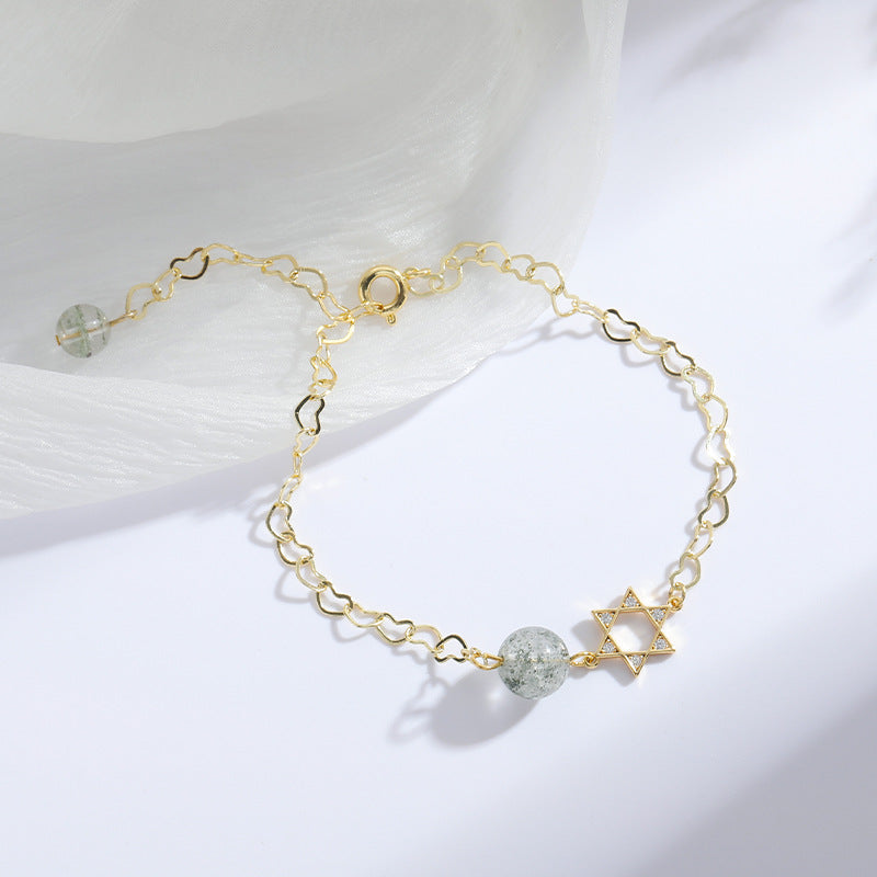 Elegant Green Crystal Bracelet - Sterling Silver Women's Fashion Accessory