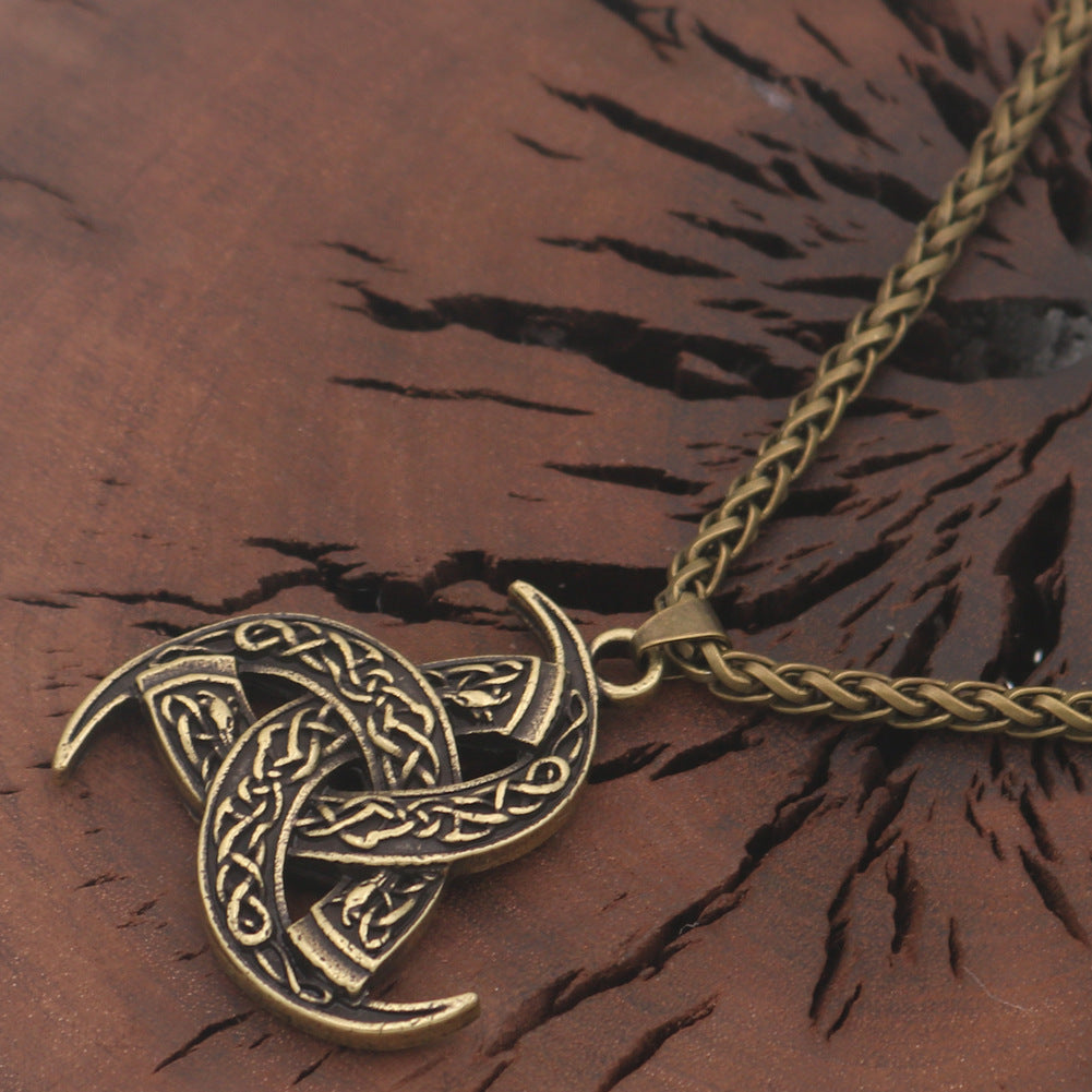 Mythical Viking Odin Horn and Dragon Pendant Necklace for Men