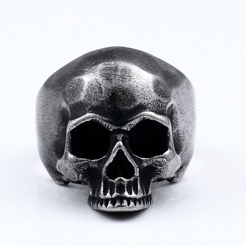 Personalized Men's Punk Skull Titanium Steel Ring - Creative Cross-Border Jewelry Wholesale