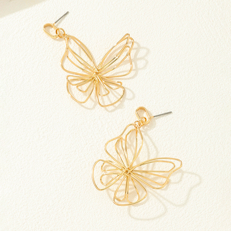 Enchanting Hollow Butterfly Earrings in Forest Style, Vienna Verve Collection