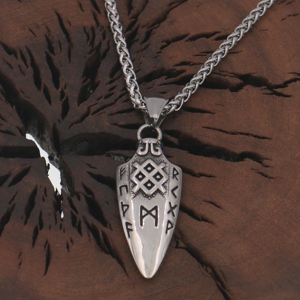 Nordic Viking Stainless Steel Spear Pendant Necklace for Men