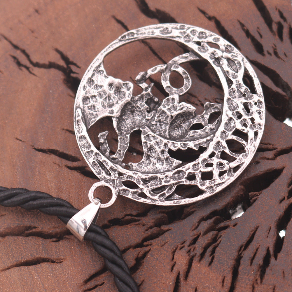 Retro Nordic Dragon Amulet Necklace for Gentlemen