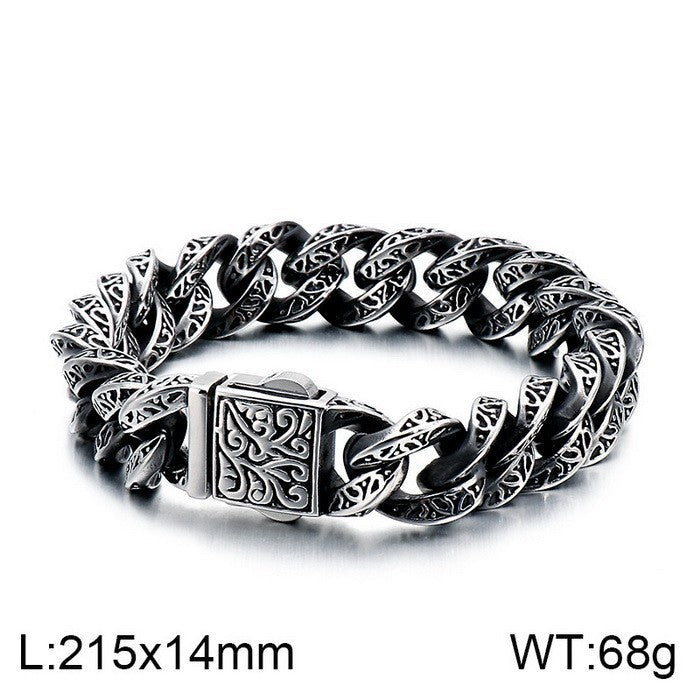 Vintage Skull Pattern Interlocking Titanium Steel Bracelet for Men