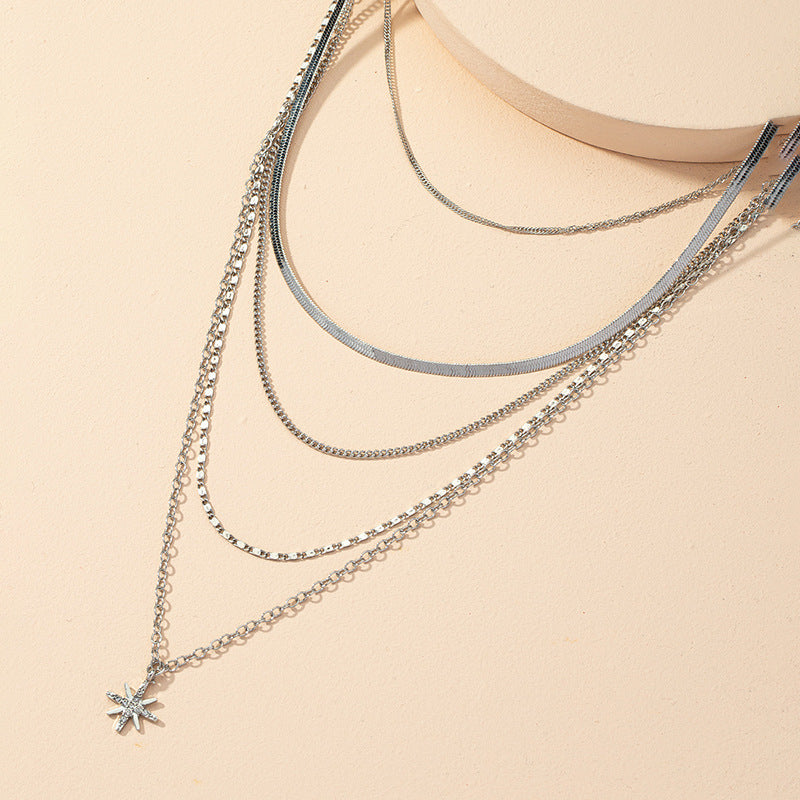 Stylish Eight-Pointed Star Necklace - Vienna Verve Collection