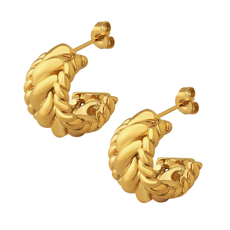 Chic C-Thread Gold-Plated Earrings - Planderful Everyday Genie Collection