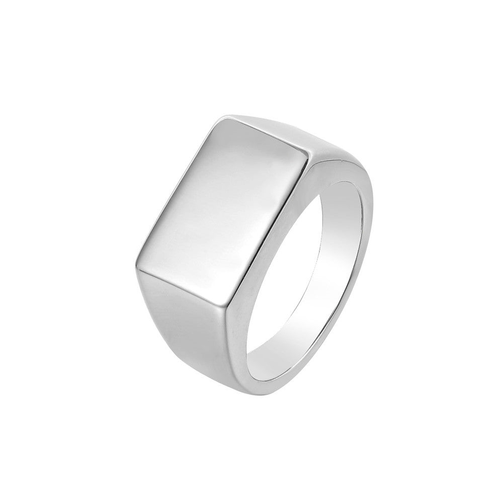 Retro Titanium Steel Ring with Minimalist Inscription