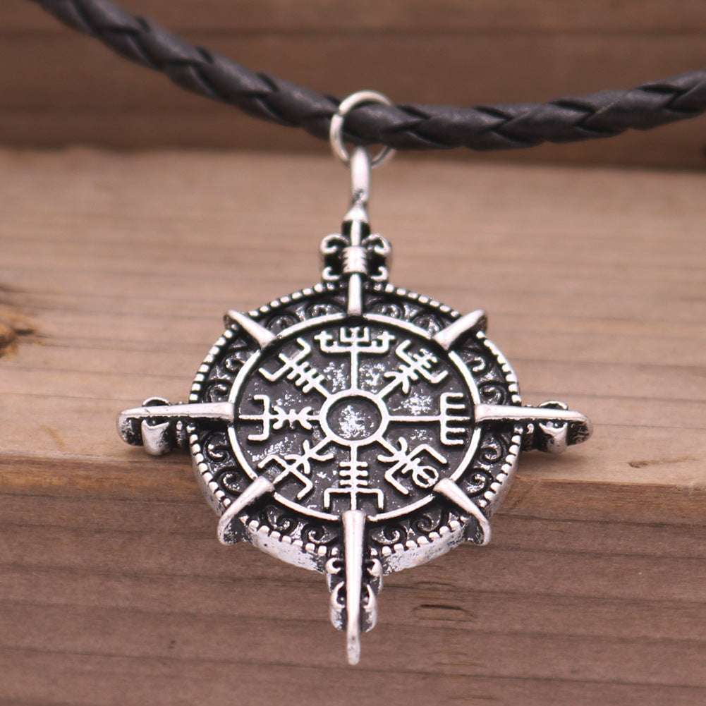 Viking Odin Compass Amulet Pendant Necklace from Norse Legacy Collection