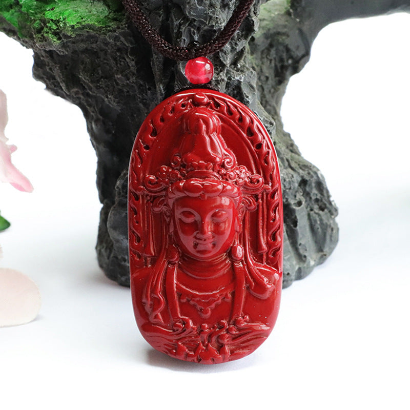 Ethnic Style Vermilion Sand Purple Gold Guanyin Pendant