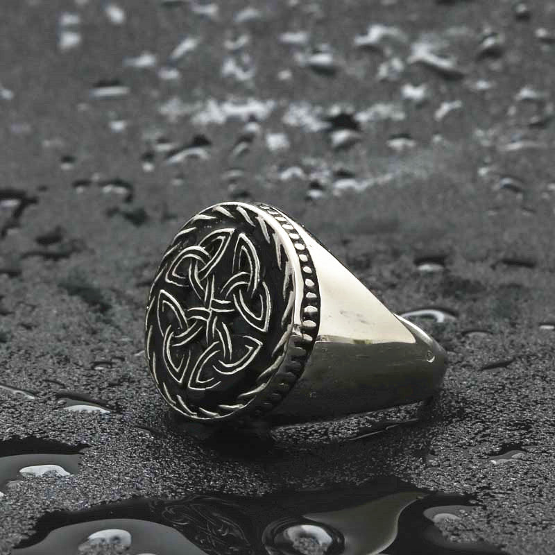 Titanium Steel Engraved Ring for Men - Retro Hipster Punk Design Direct from Manufacturer