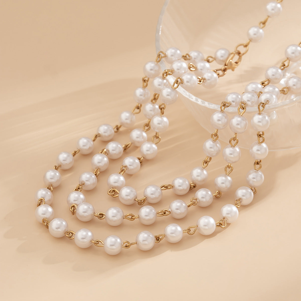 Elegant Double-Layer Imitation Pearl Body Chain Necklace for Women from Vienna Verve