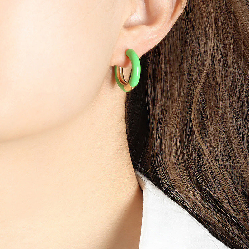 Colorful Candy-inspired Gold-Plated Dangle Earrings with a Twist of Hong Kong Chic