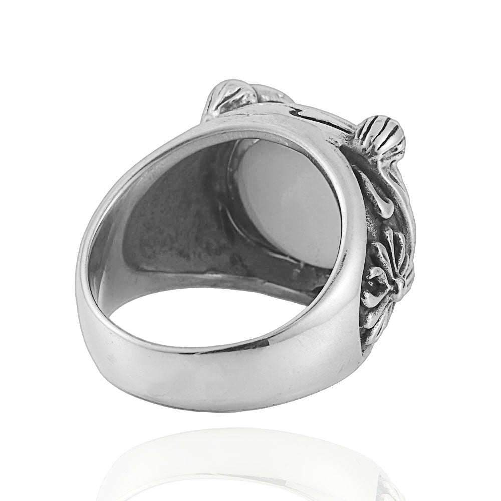 Titanium Steel Punk Devil's Eye Ring for Men - Bold European and American Design