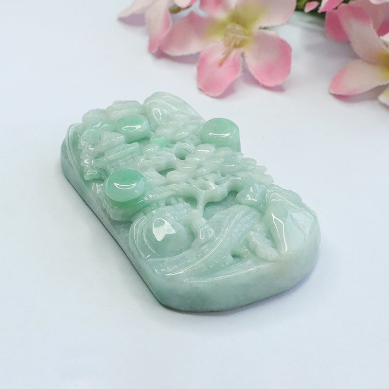 Jade Fortune's Favor Sculpted Landscape Pendant