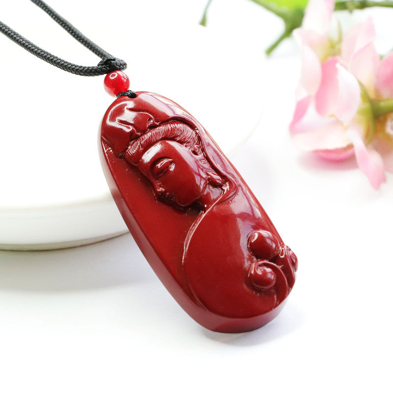 Planderful Fortune's Favor Vermilion Sand Pendant with Cinnabar Stone