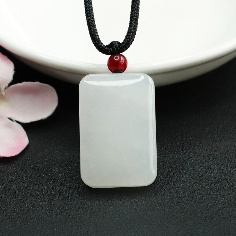 Exquisite Natural Hotan Jade Sterling Silver Pendant - Fortune's Favor Collection