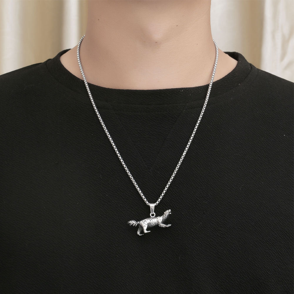 Vintage-Inspired Titanium Steel Animal Pendant Necklace for Men