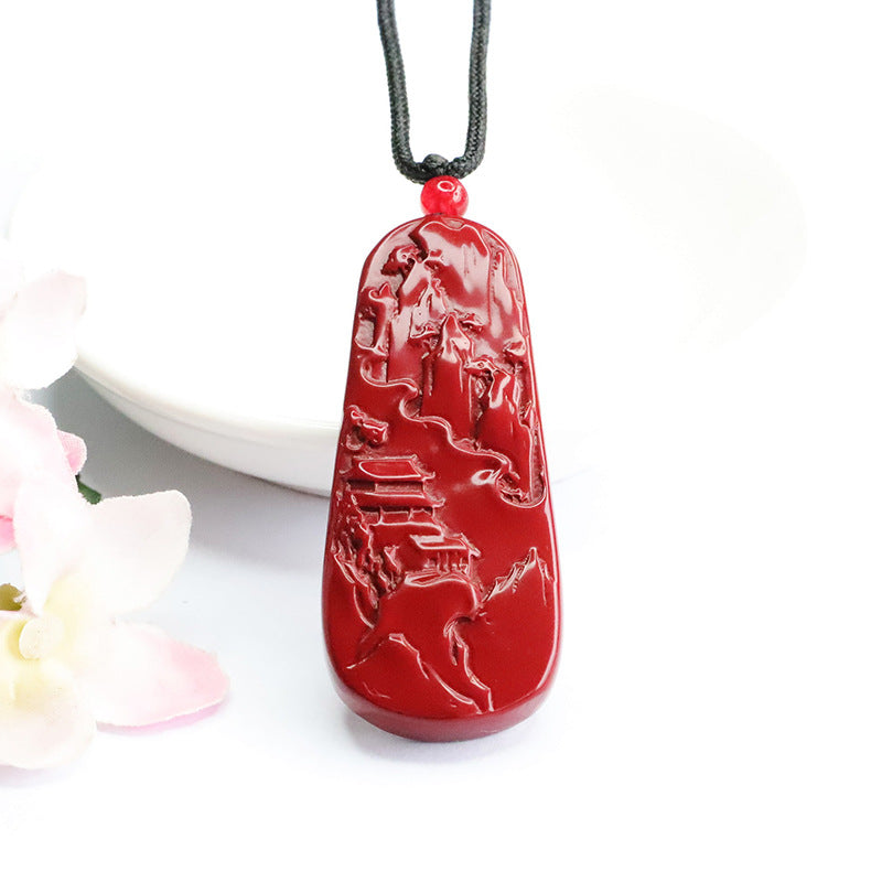 Cinnabar Pendant Purple Gold Sand Landscape Brand Pendant