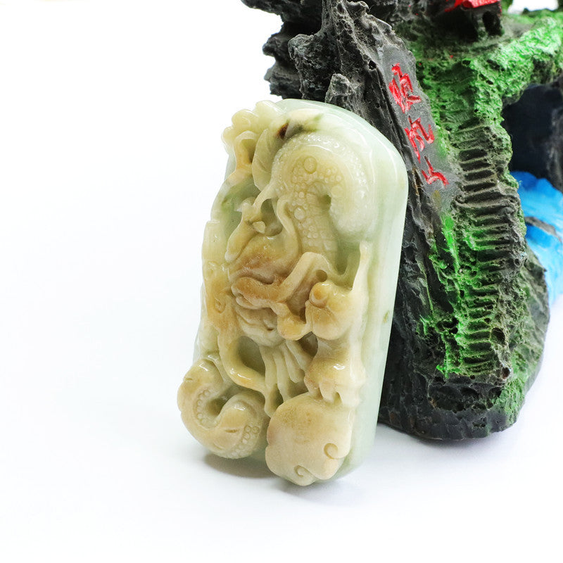 Fortune's Favor Yellow Jade Dragon Pendant