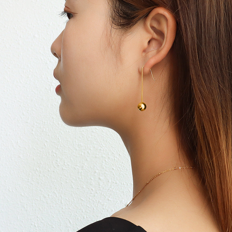 Exaggerated Irregular Gold Sand Earrings with Titanium Steel Design