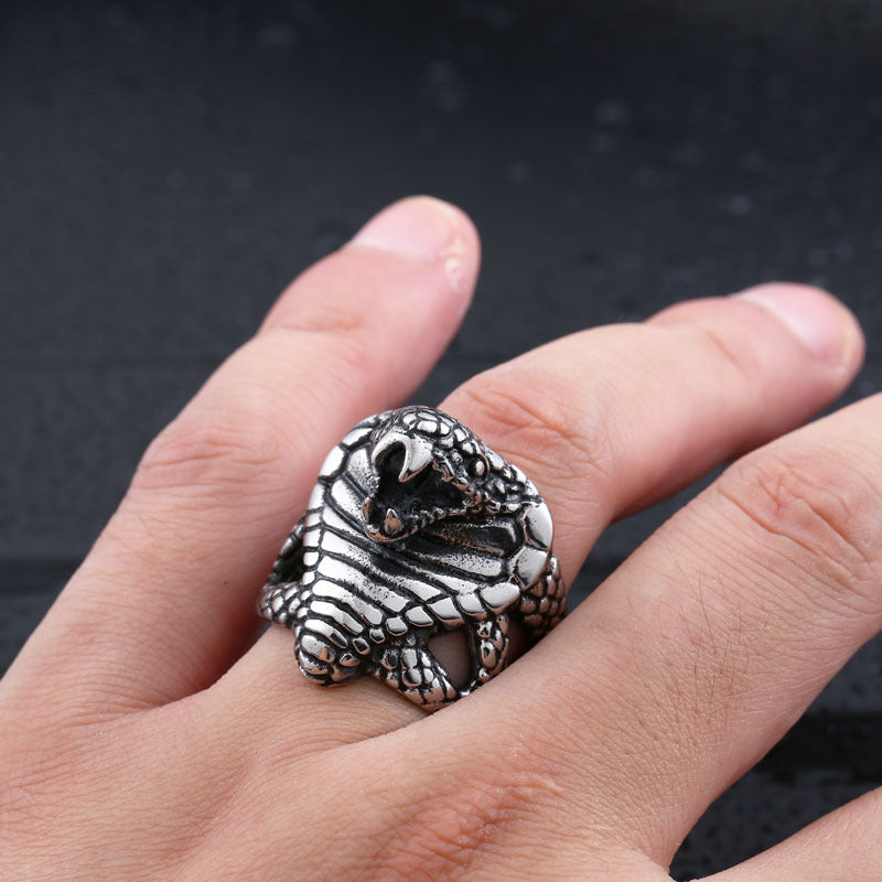 Titanium Steel Cobra Ring for Men - Gothic Punk Jewelry in Sizes 7-13