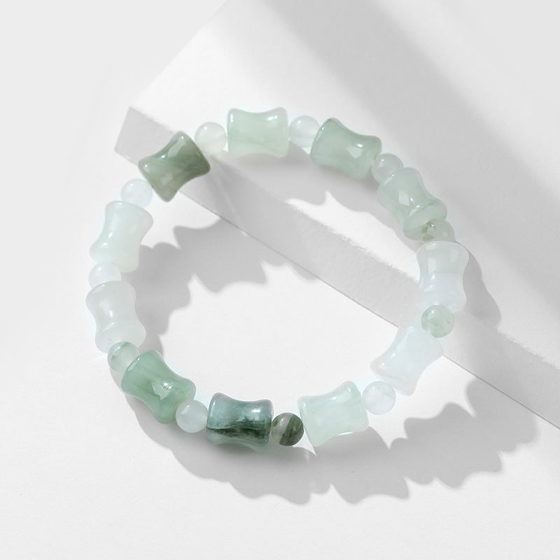 Elegant Vintage Tian Shan Cui Natural Jade Marrow Bracelet