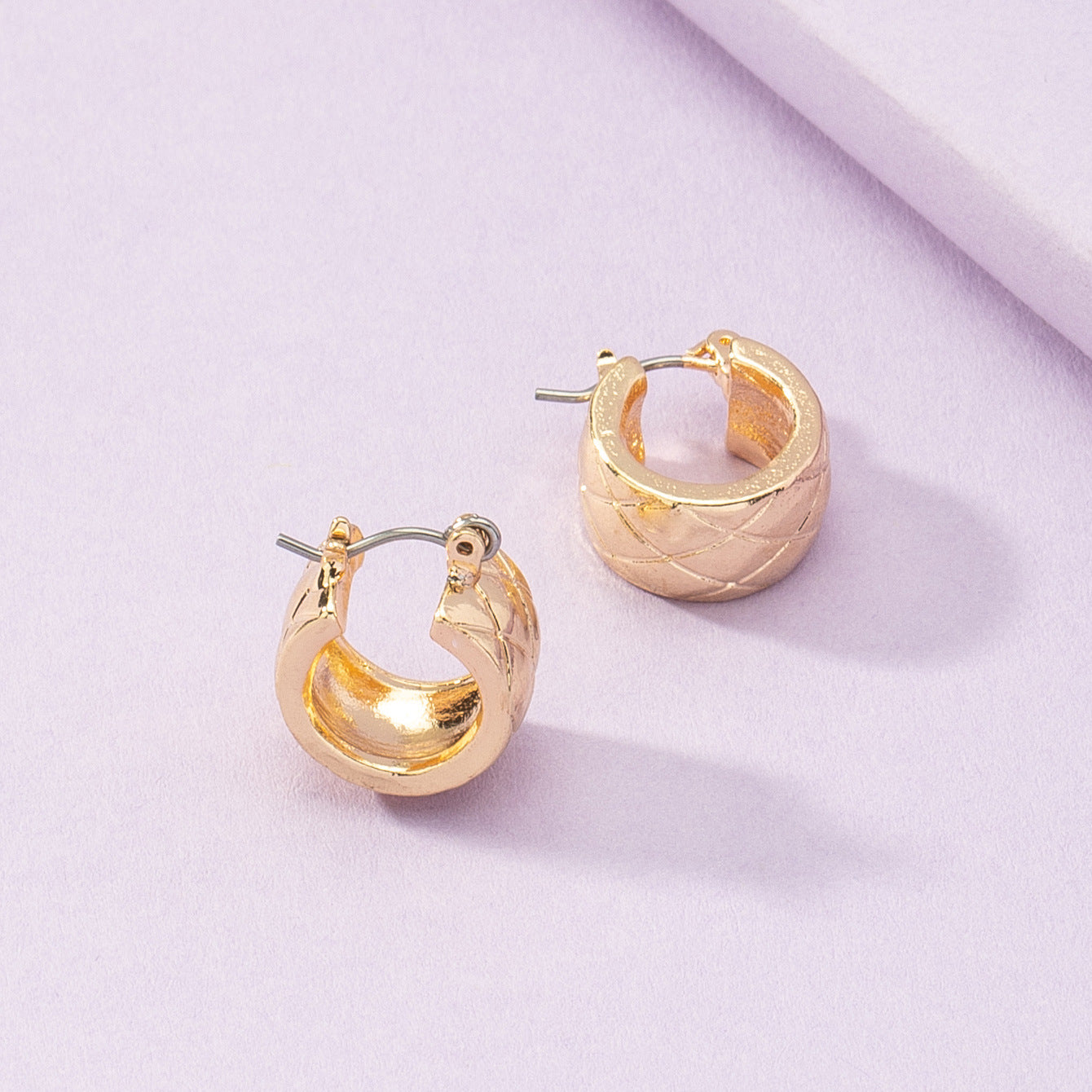 Gold Smooth Circular French Earrings - Vienna Verve Collection