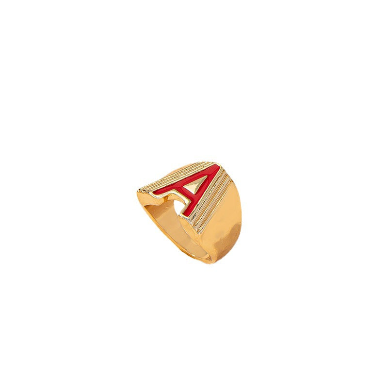 Vienna Verve Collection: Allure of the European and American Glaze Letter A Ring