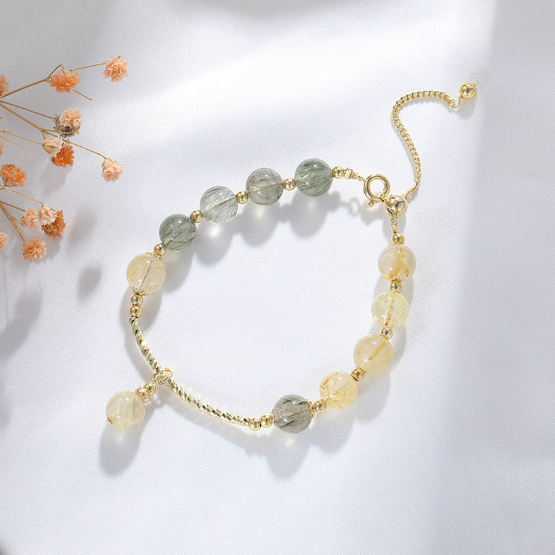 Green Crystal Hair Bracelet for Wealth and Elegance