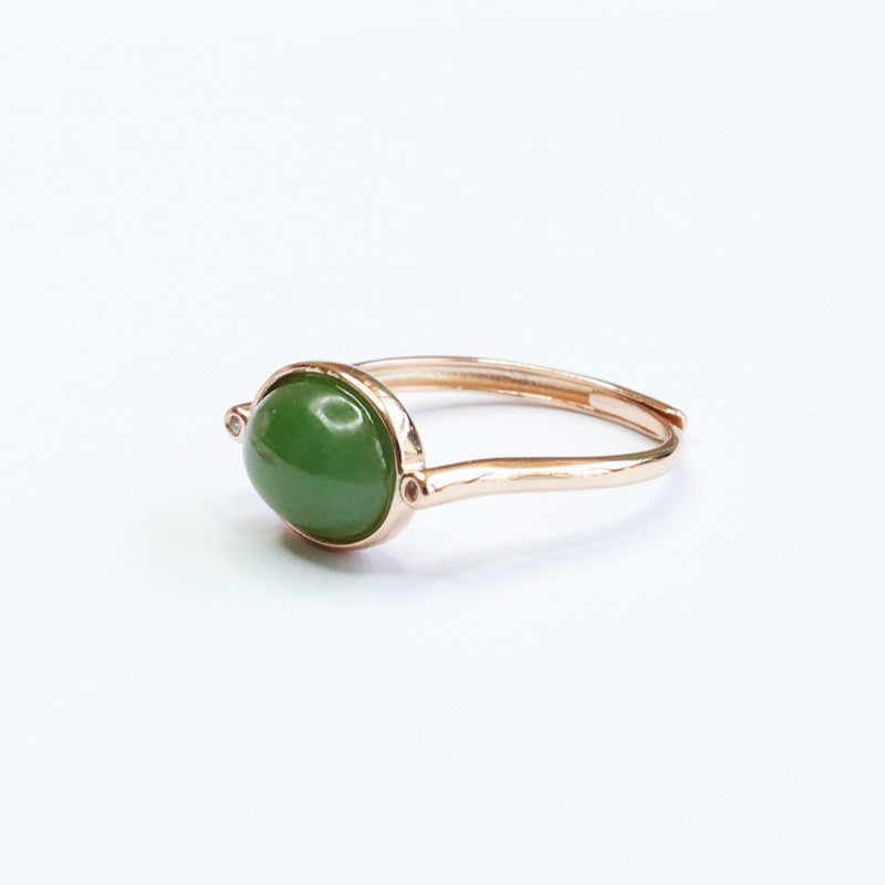 Hetian Jade Jasper Sterling Silver Ring