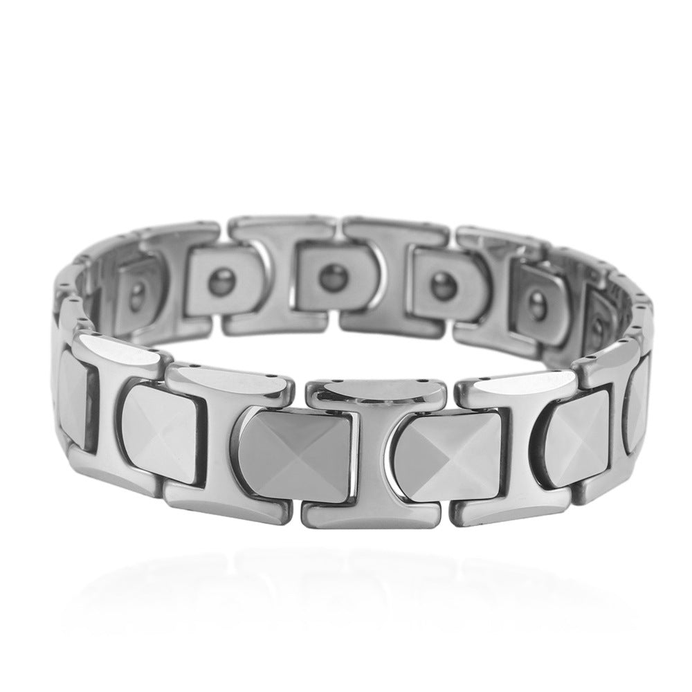 Customizable Unisex Titanium Steel Punk Bracelet - Edgy European and American Design