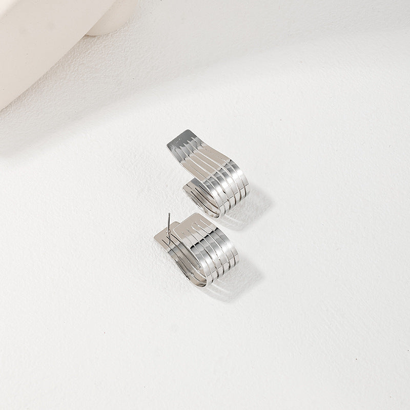 Multi-Layer Metal Geometric Earrings Set - Vienna Verve Collection