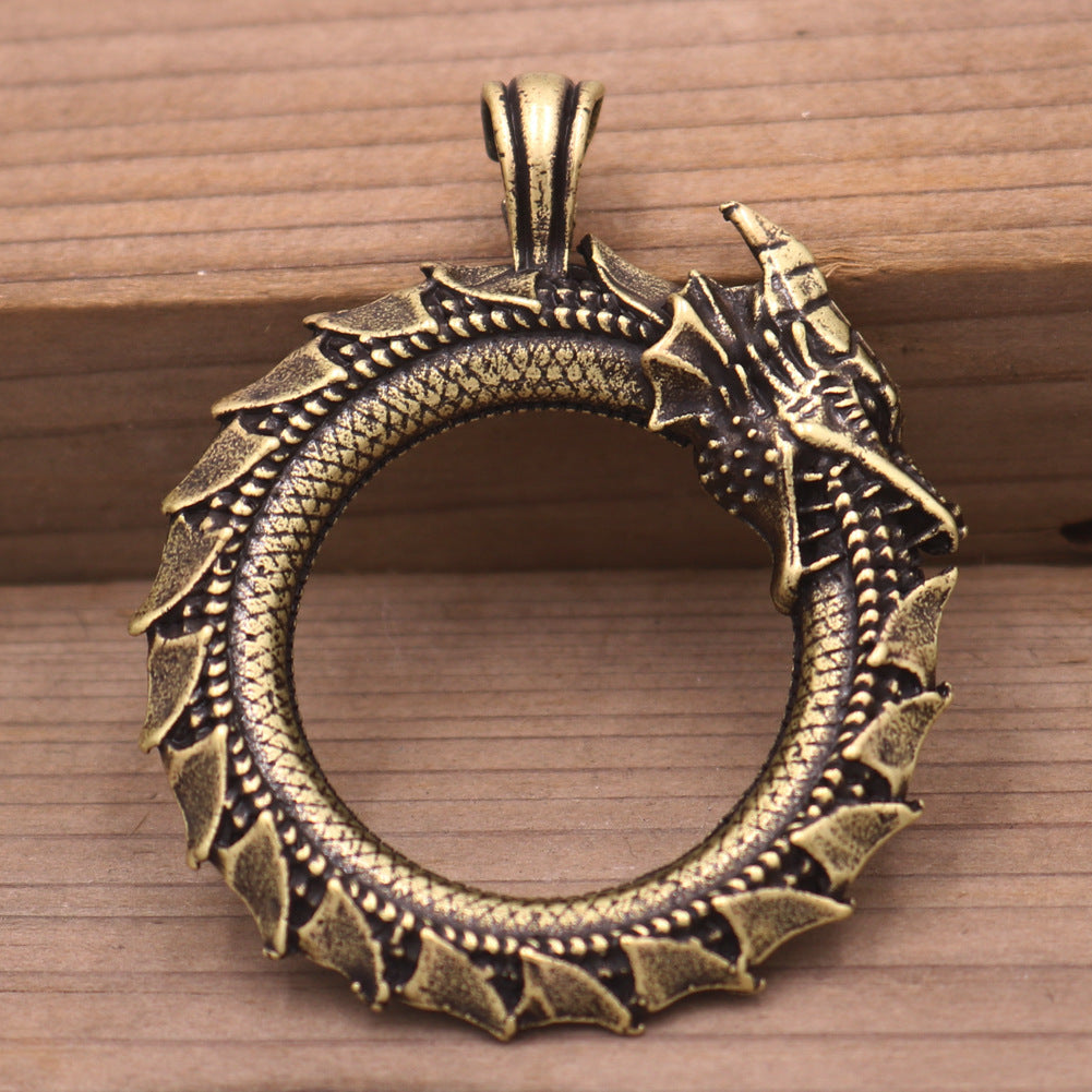 Viking Dragon Head Pendant and Ring Set - Norse Legacy Collection