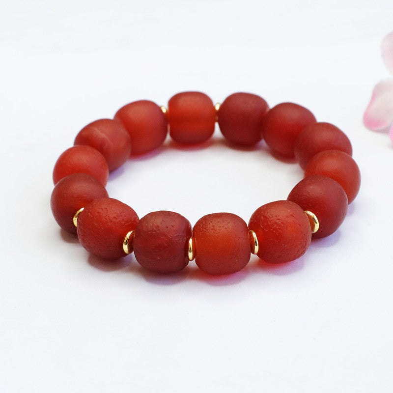 Fortune's Favor Sterling Silver Red Agate Bracelet