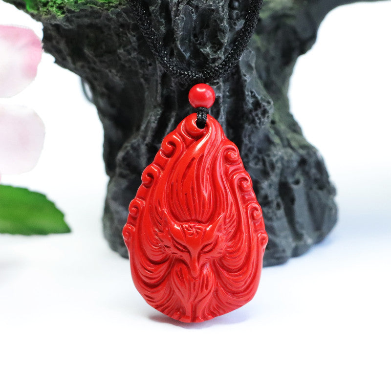 Enchanted Nine-tailed Fox Cinnabar Pendant Jewelry