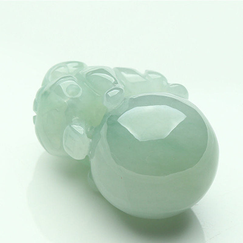 Fortune's Favor Myanmar A-grade Jade Pixiu Round Bead Pendant Jewelry