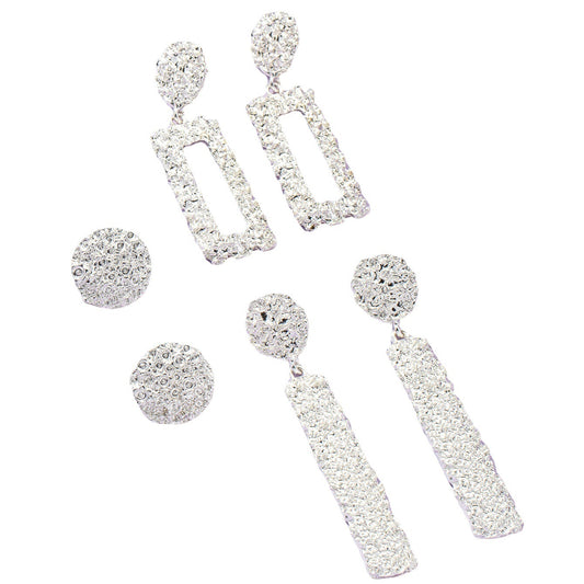 Wholesale Metal Textured Earrings Set - Fashion Statement Collection