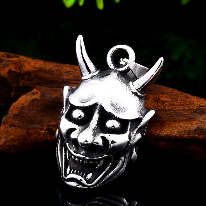 Wholesale Exaggerated Personality Titanium Steel Ghost Head Pendant for Men - European and American Cross-Border Stainless Steel Mask Accessories