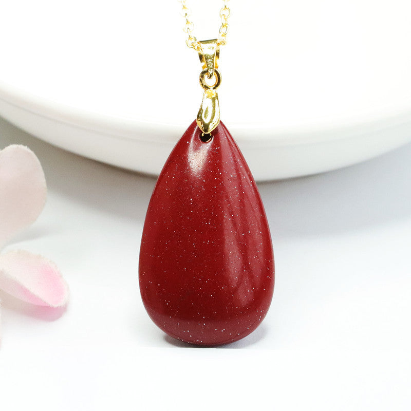 Cinnabar Pendant Purple Gold Sand Water Drop Pendant Jewelry