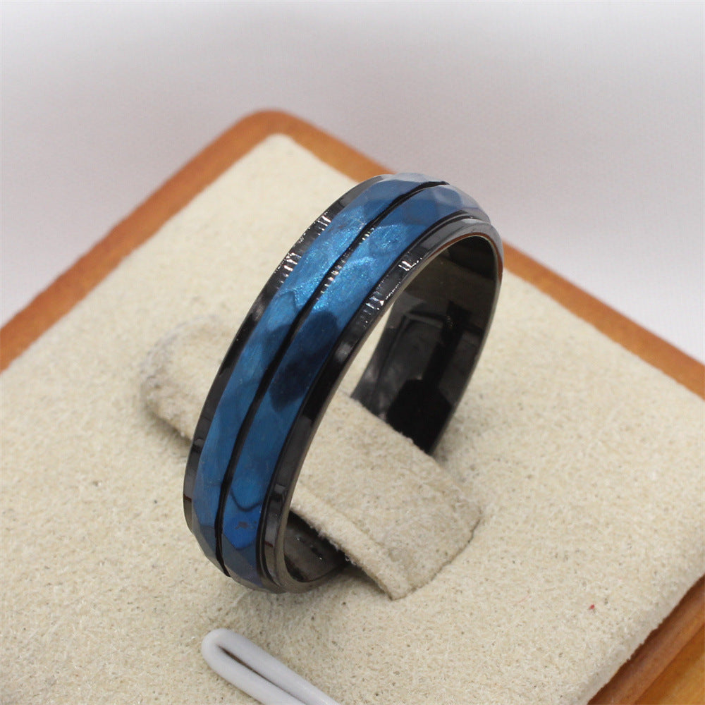 Cool Blue Titanium Steel Men's Ring - Everyday Genie Collection