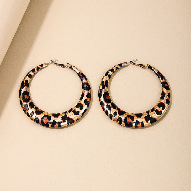 Exaggerated Leopard Print Earrings - Vienna Verve Collection