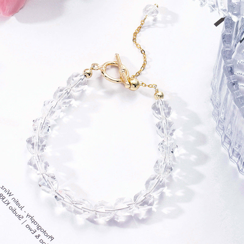 Simple Geometric Crystal Bracelet for Women from the Korean Edition