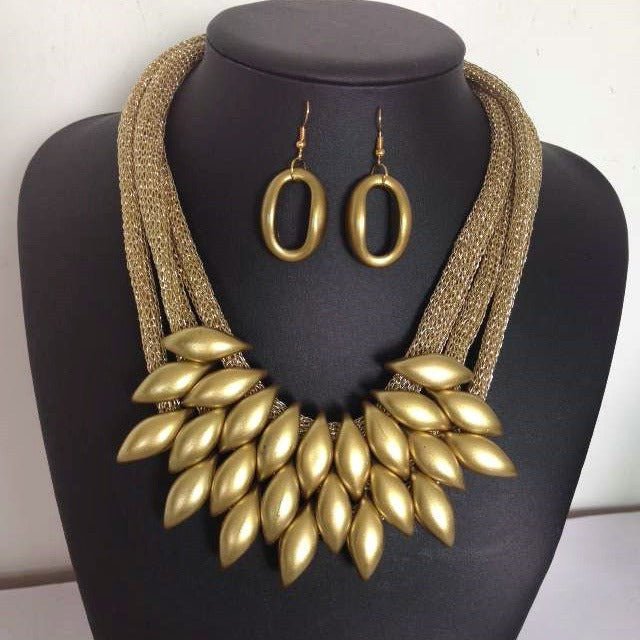 Jungle Rhythms Tassel Necklace and Earrings Set by Planderful