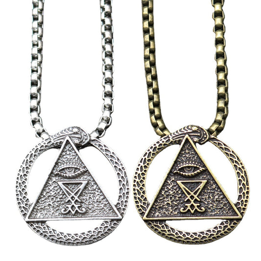 Satanic Norse Legacy Necklace for Men with Snake Amulet